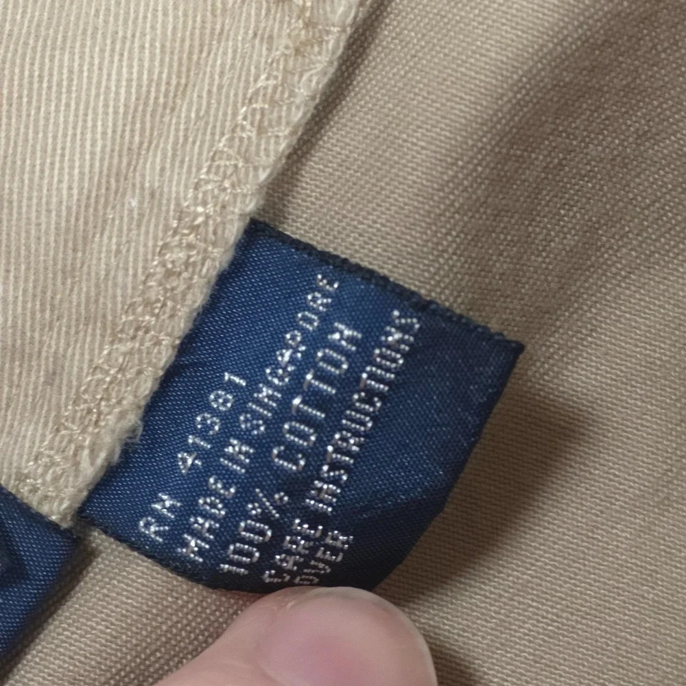 VTG Polo Ralph Lauren Hammond Pant Mens 35x28* Beige Chino Pleated Cuffed READ
